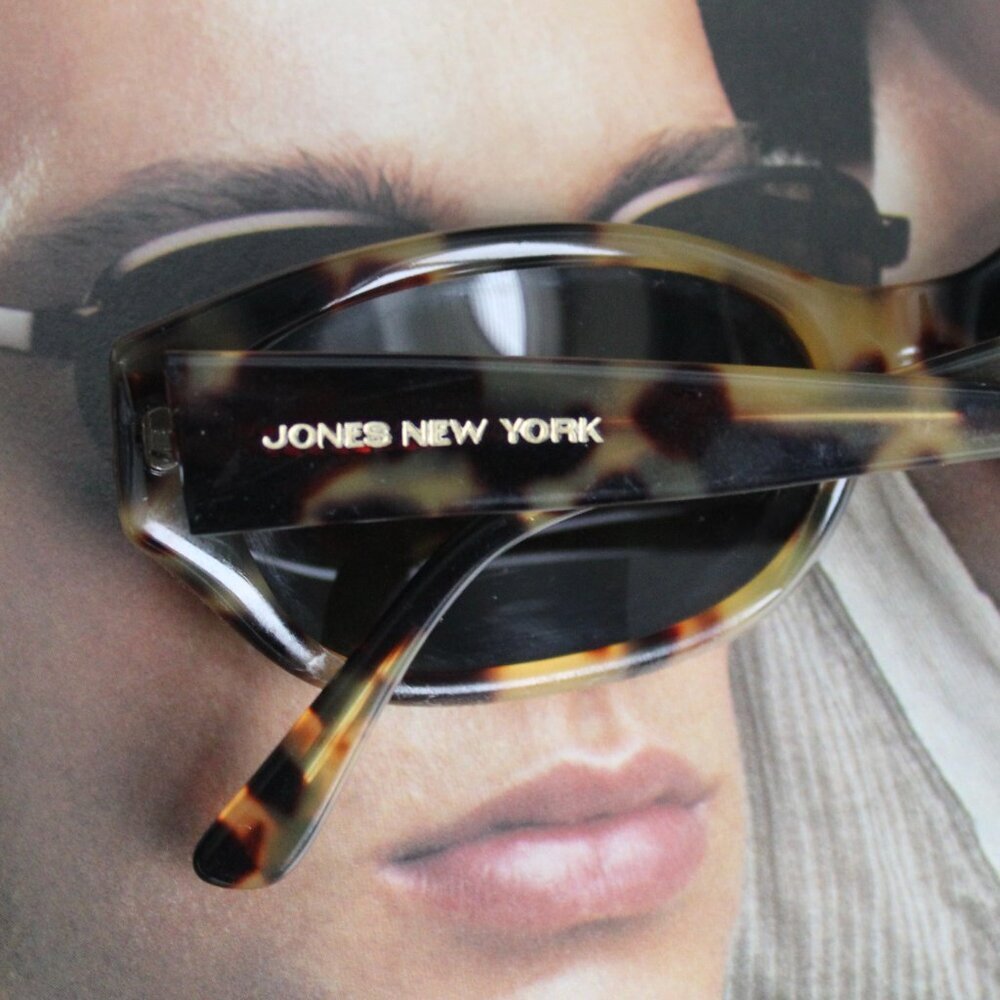 Jones New York Vintage Y2K Brown Tan Tortoise Mini Sunglasses - Picture 3 of 8